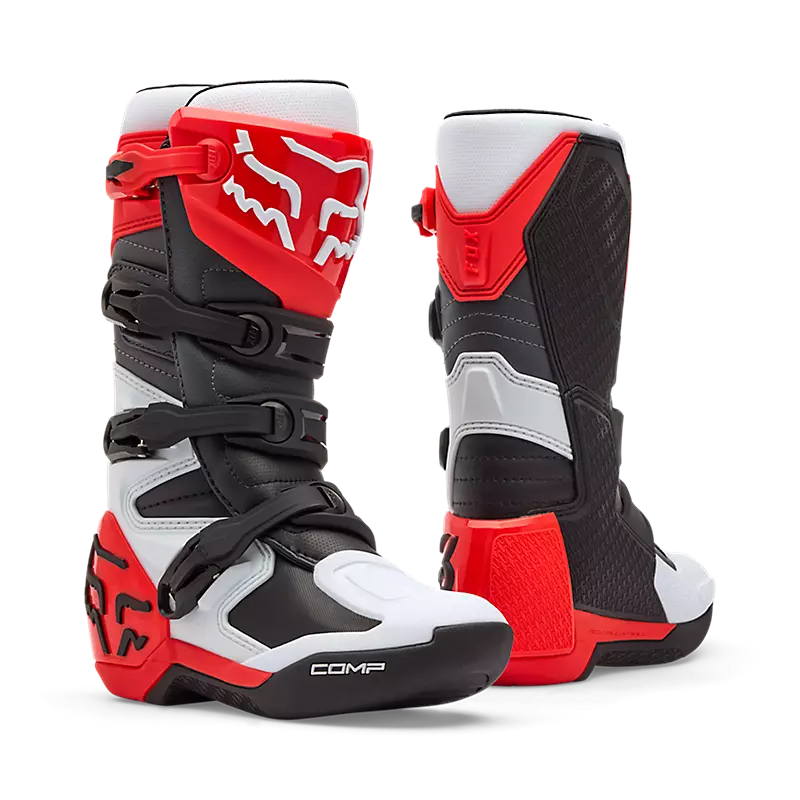 YTH COMP BOOT - WHITE/FLORESCENT RED