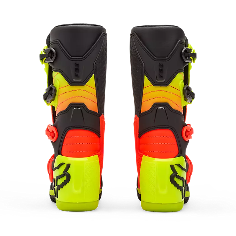 Fox Youth Comp Motocross Boots - Orange/Yellow