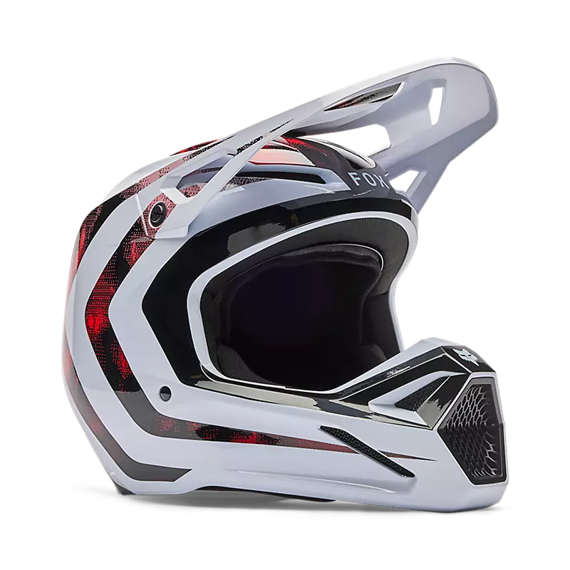 V1 KAIROS HELMET - WHITE/FLUORESCENT RED
