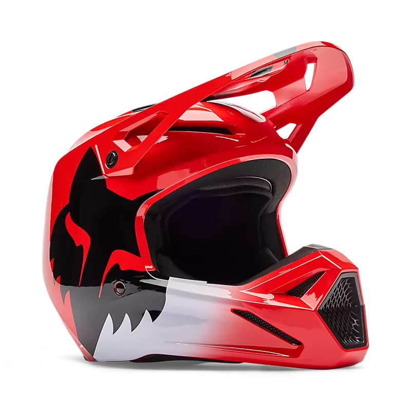 YTH V1 SHIELD HELMET - FLUORESCENT RED