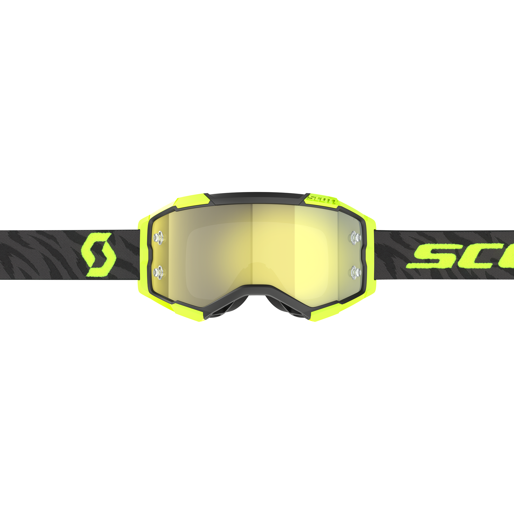 Scott Fury Goggle (Zebra Black / Neon Yellow) Yellow Chrome Works Lens
