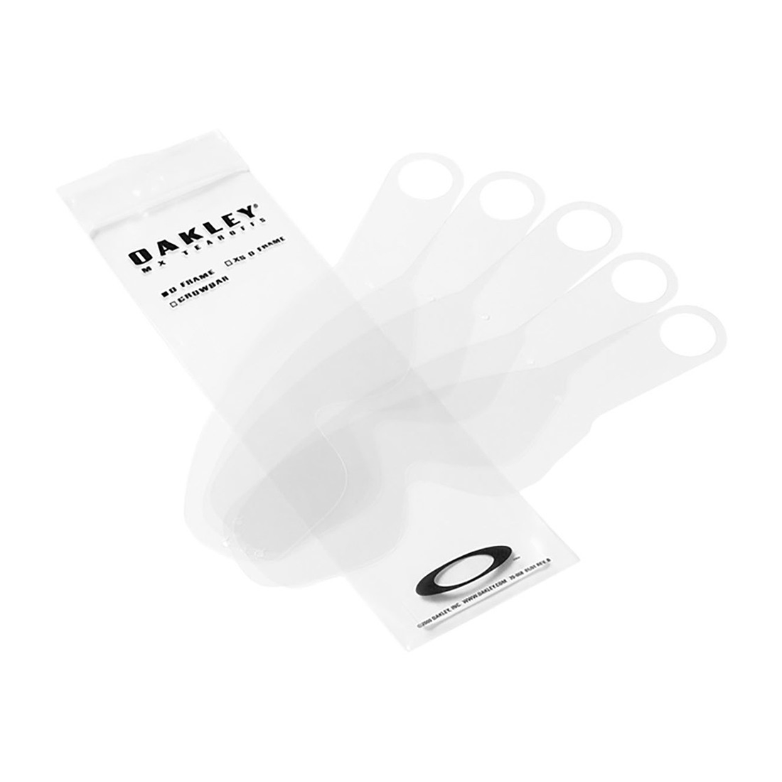 Oakley O-Frame MX Tear-Offs 25pk goggle tear-offs, front view