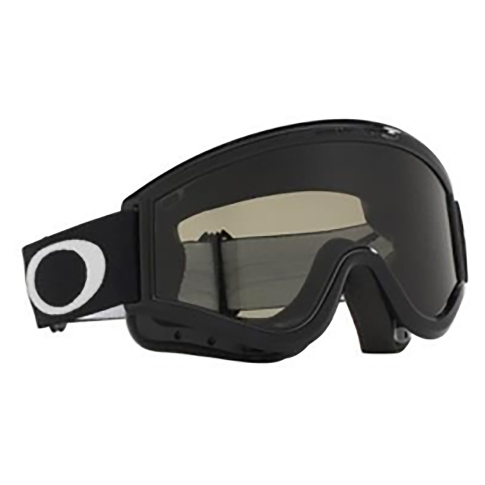 Oakley L-Frame Jet Black Dark Grey motocross goggle, front view