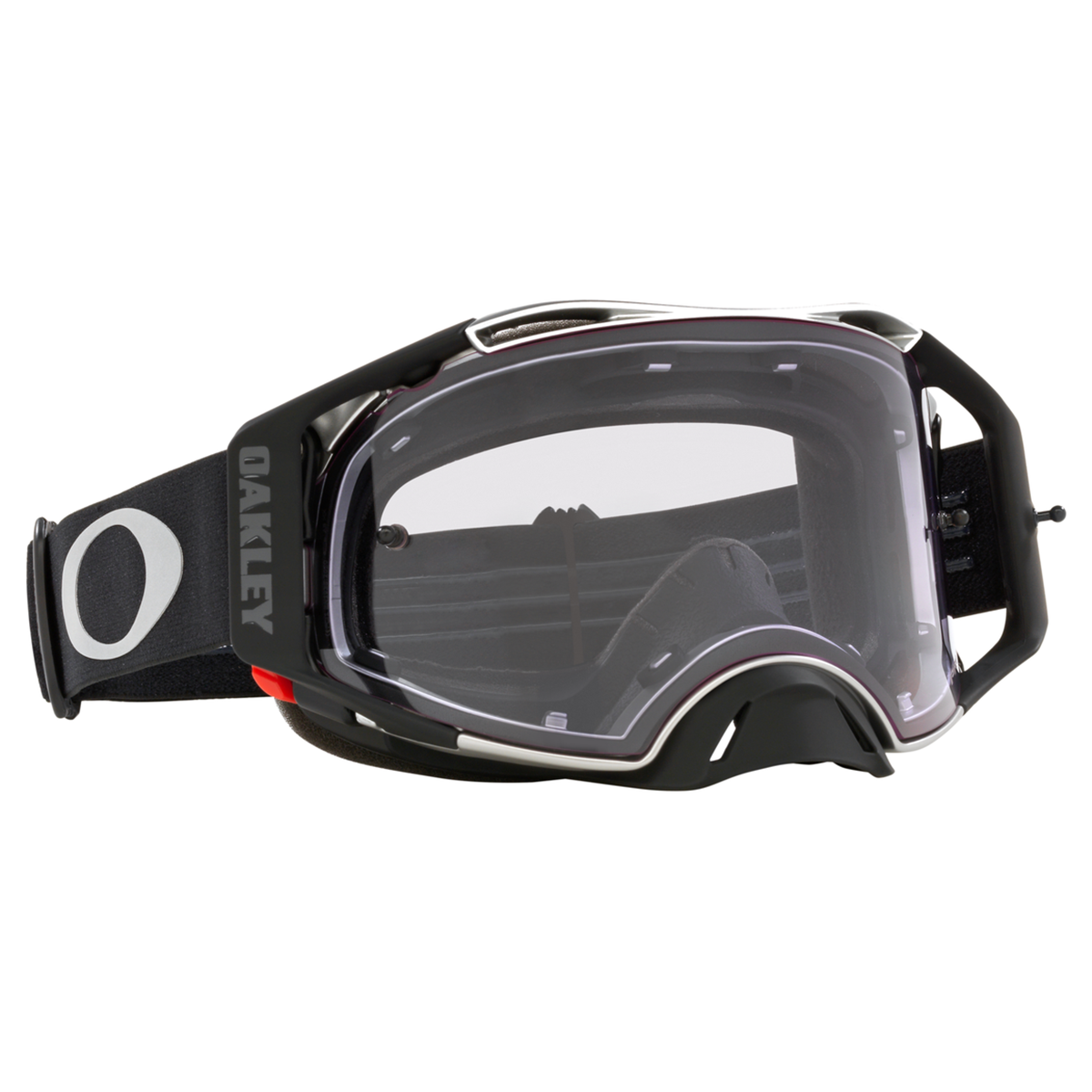 Oakley Airbrake MX Tuff Blocks Black Gunmetal w/Prizm Low Light motocross goggle, front view