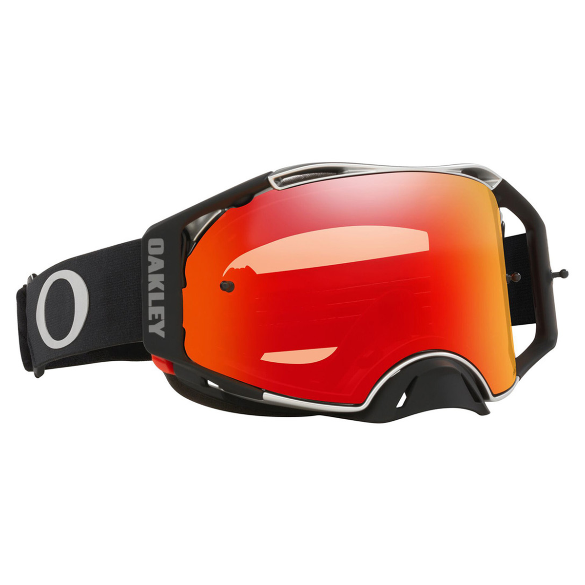 Oakley Airbrake MX Tuff Blocks Black Gunmetal w/Prizm MX Torch motocross goggle, front view