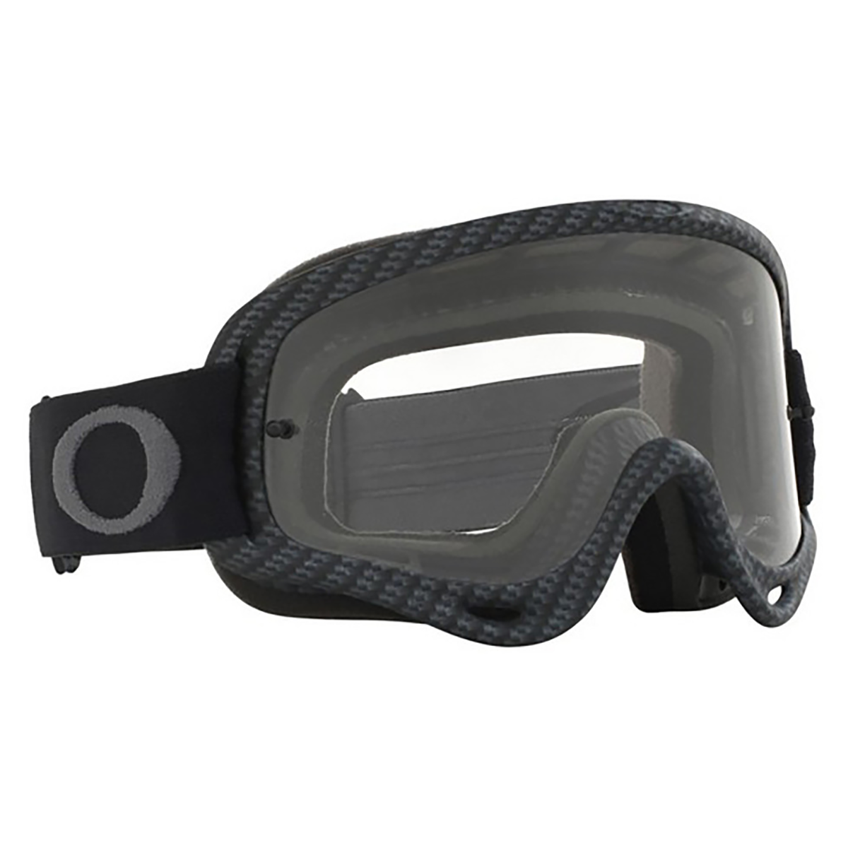 Oakley O Frame MX Matte Carbon Fiber w/Clear motocross goggle, front view