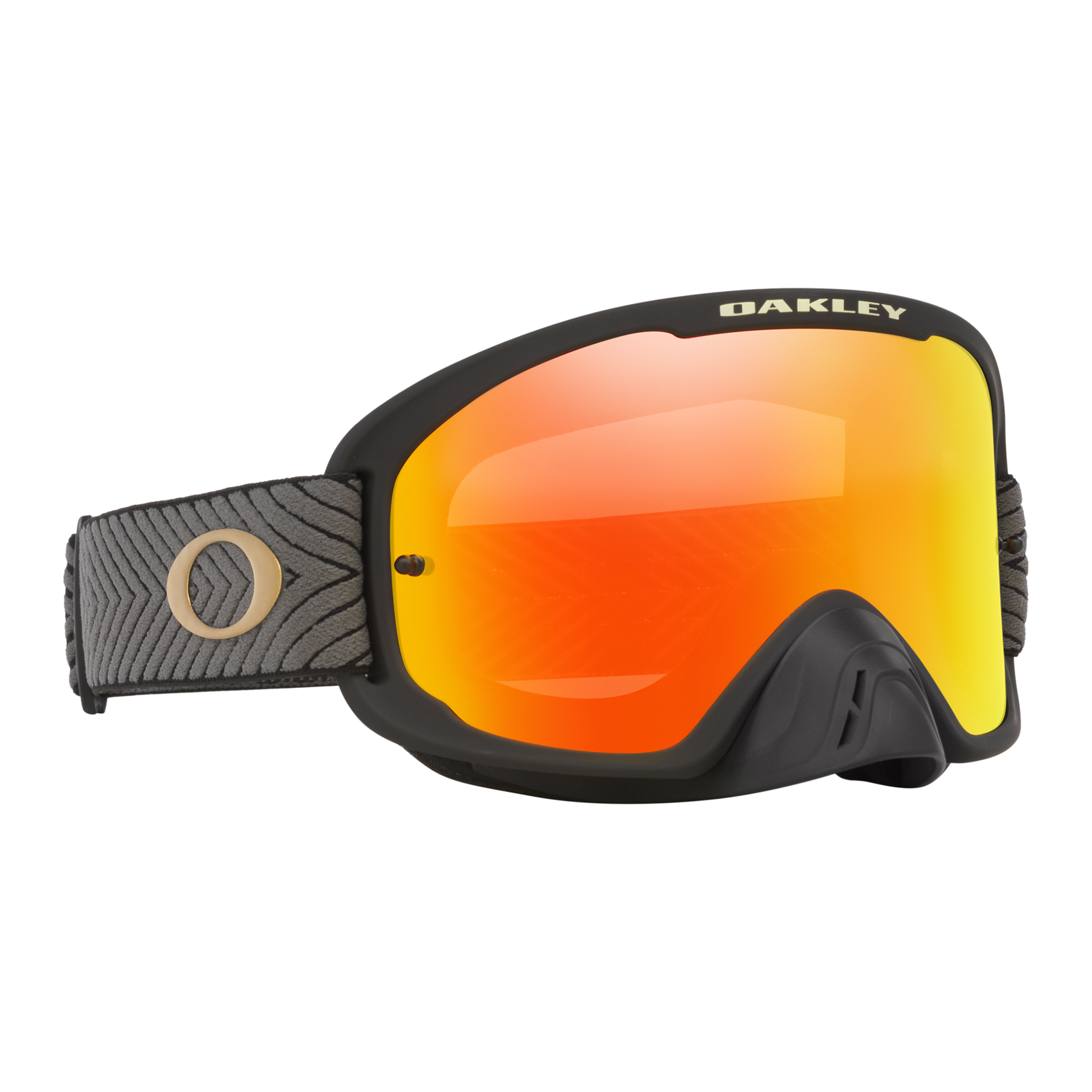 Oakley O Frame 2.0 Pro MX Team Blk w/Fire Iridium motocross goggle, front view