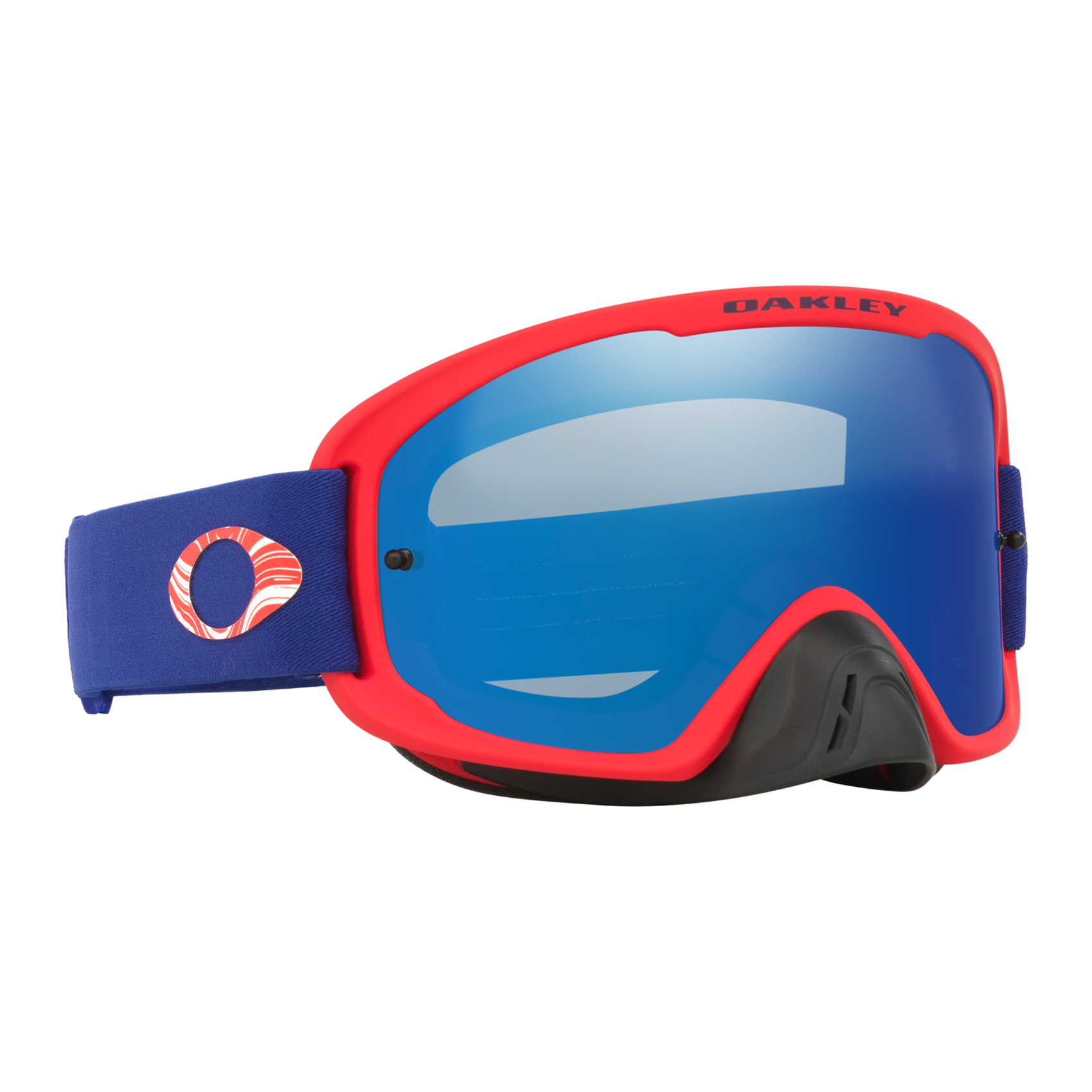Oakley O Frame 2.0 Pro MX Team Red w/Black Ice Iridium motocross goggle, front view