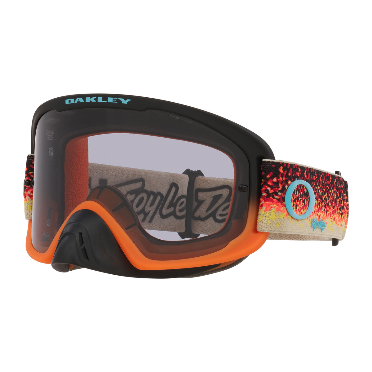 Oakley O Frame 2.0 Pro MX TLD Black/Orange w/Light Grey motocross goggle, front view