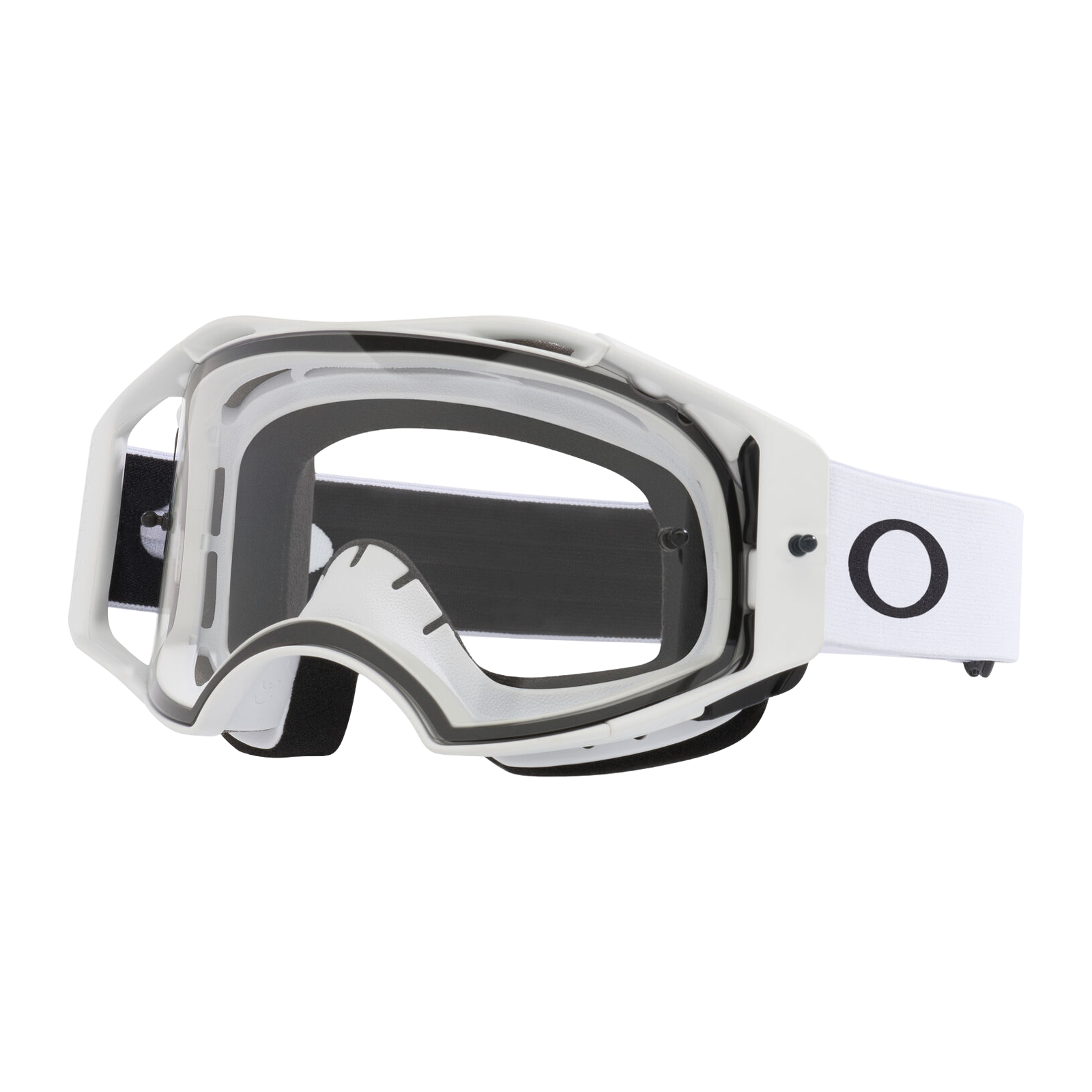 Oakley Airbrake Lite Matte White w/Clear motocross goggle, front view