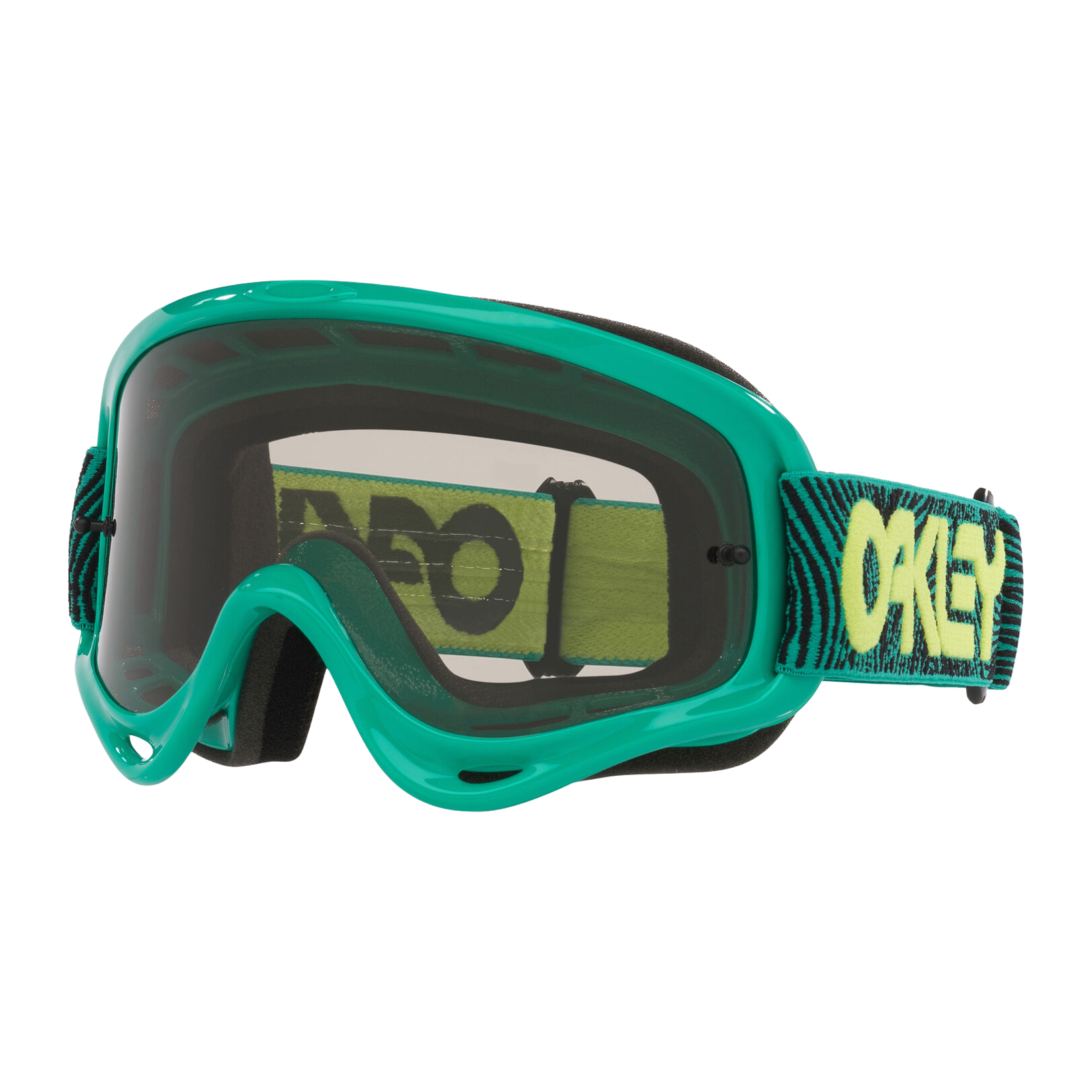 Oakley O Frame MX Celeste Fingerprint w/Light Grey motocross goggle, front view