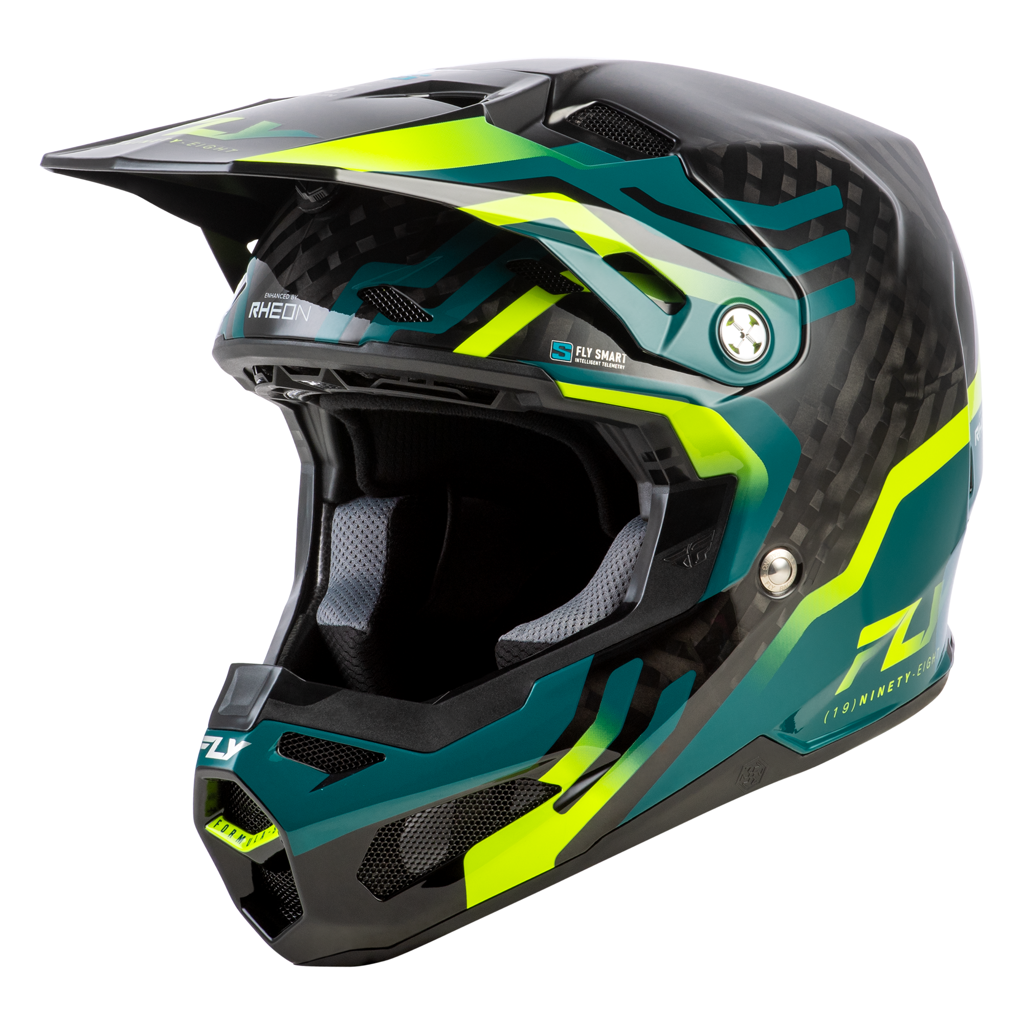 Formula S Byte Carbon Helmet  - Carbon/Teal/Lime