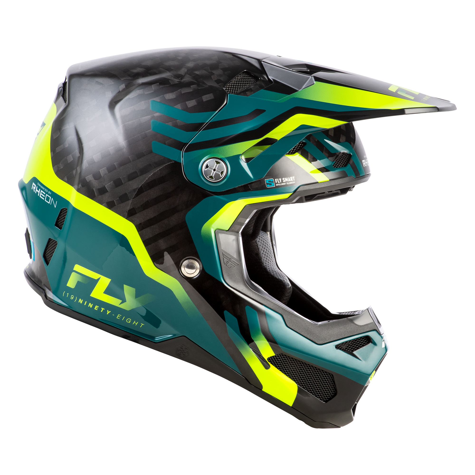 Formula S Byte Carbon Helmet  - Carbon/Teal/Lime