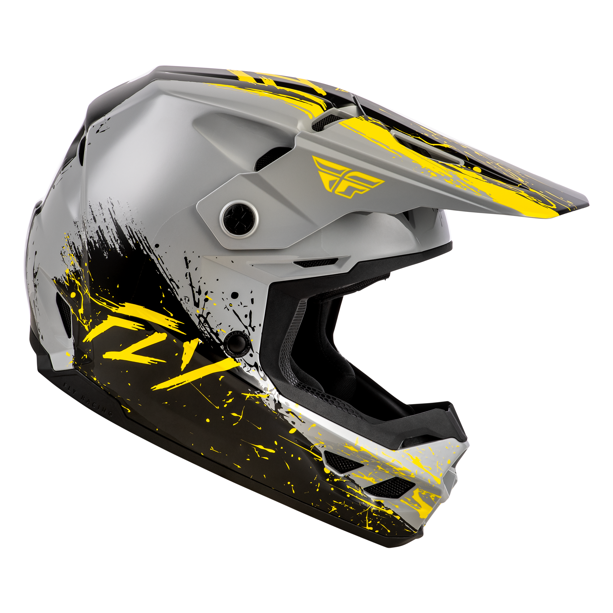 Kinetic Youth Drip Helmet - Grey/Black/Yellow