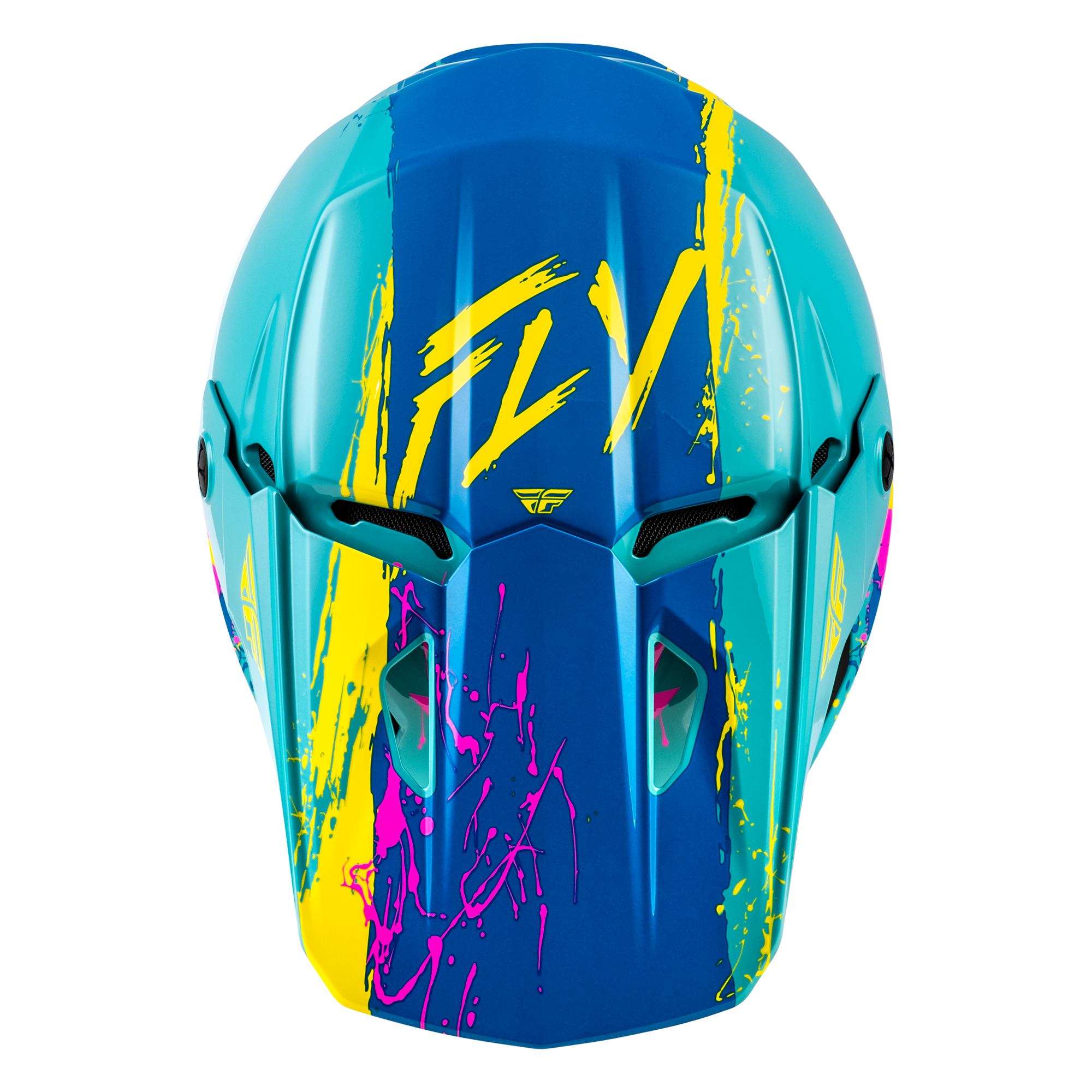 Kinetic Youth Drip Helmet - Turquoise/Pink/Yellow