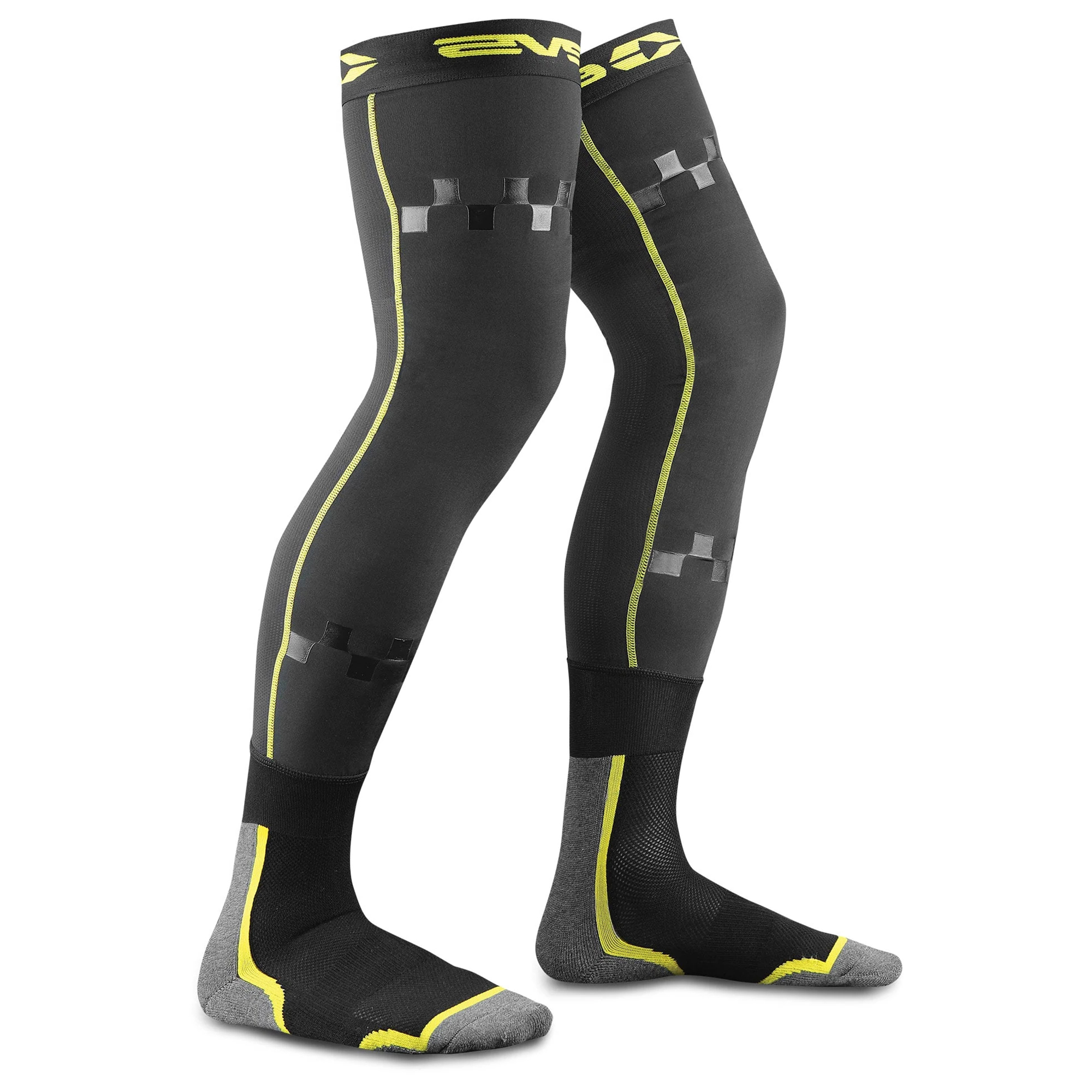 TUG Fusion Knee Brace Liner / Sock Combo Youth - Black/Hi-Viz Yellow