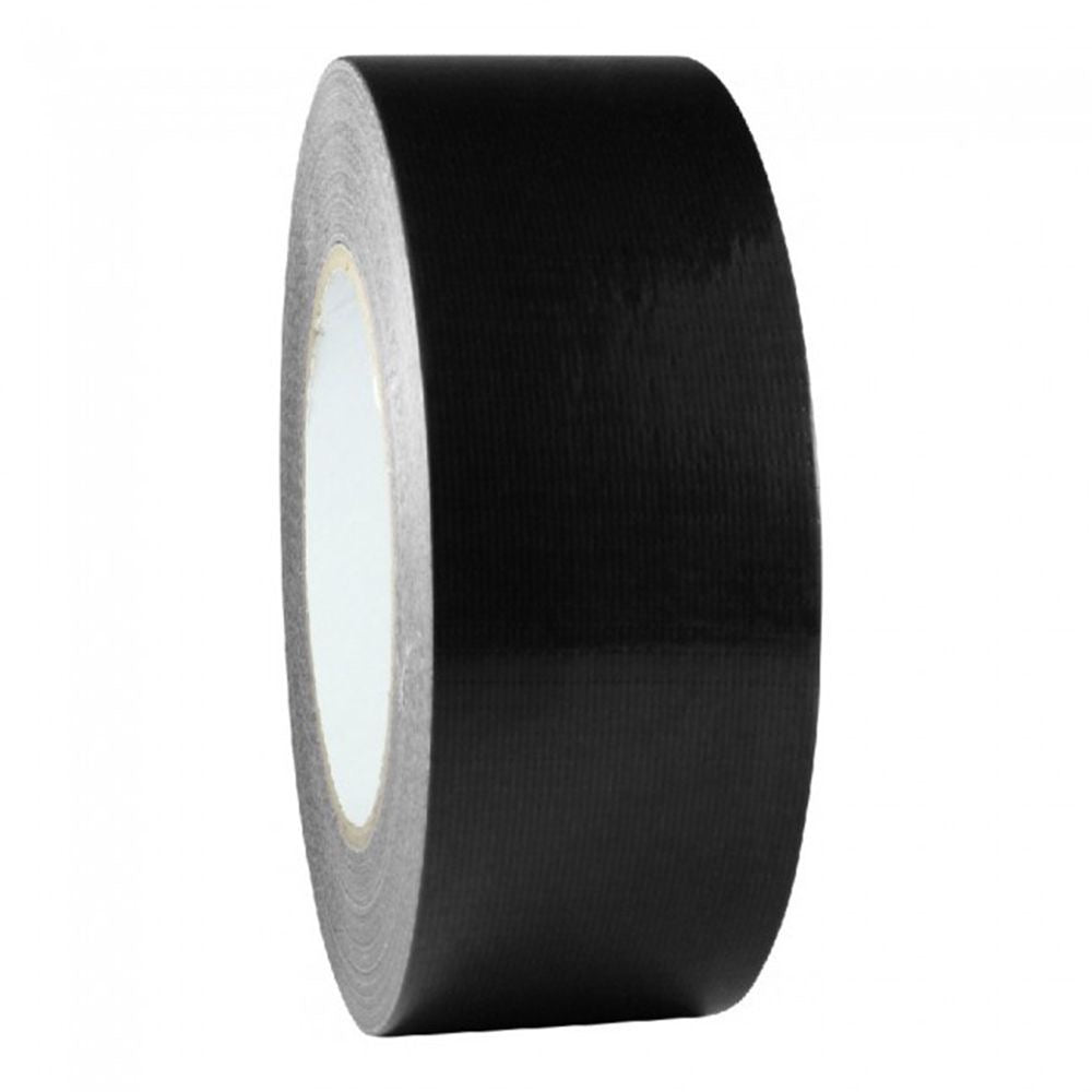 Strong silver duct tape roll on white background