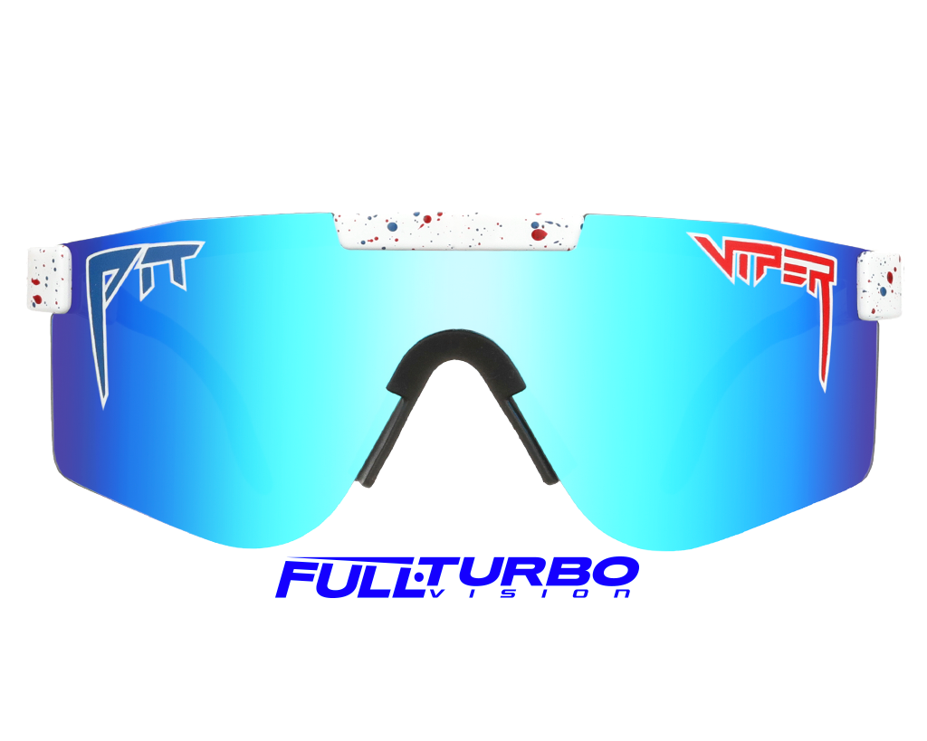 The Absolute Freedom Polarized Double Wide sunglasses with American flag design on frame and lenses.