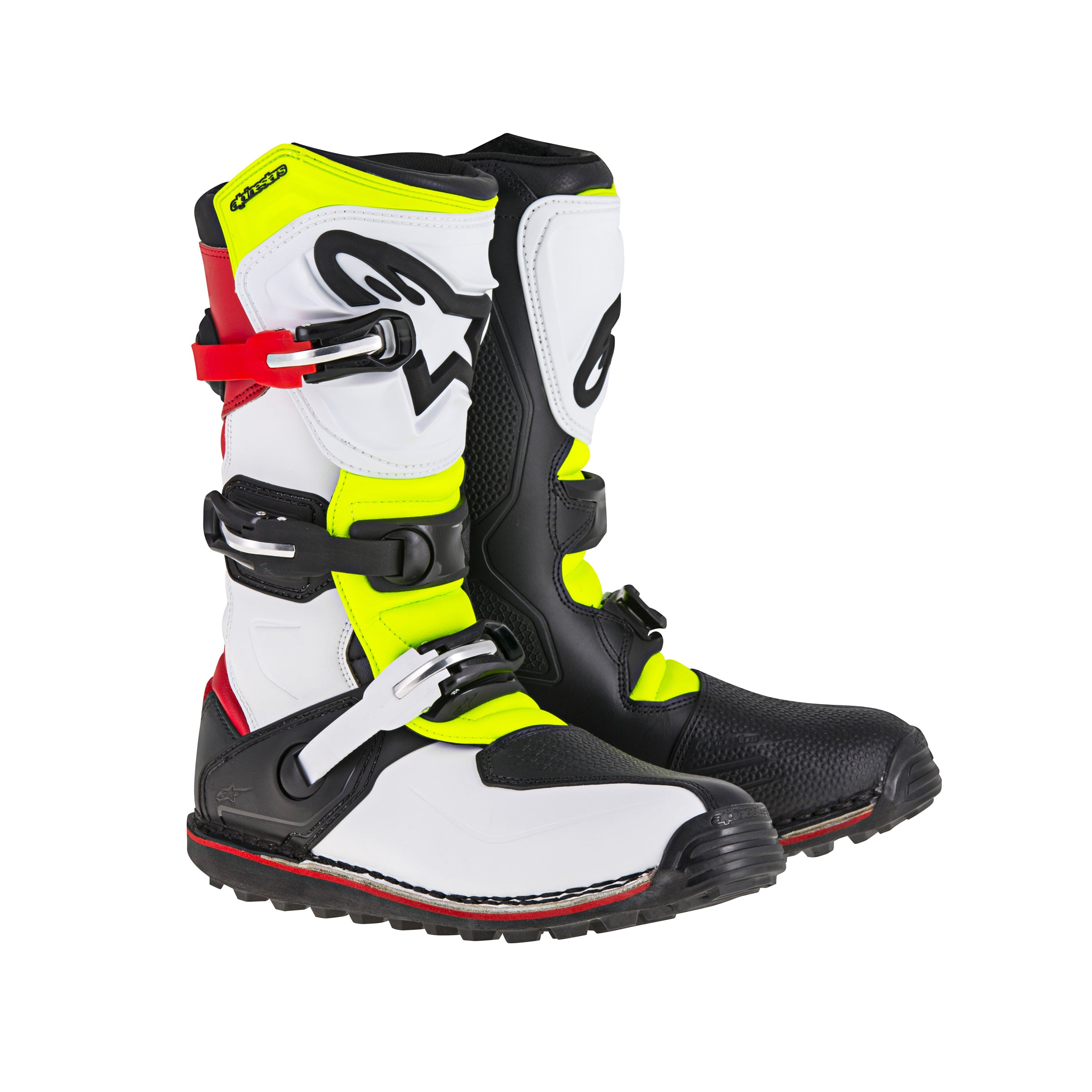 Alpinestars Tech T - White Red Yellow Fluo Black Boots