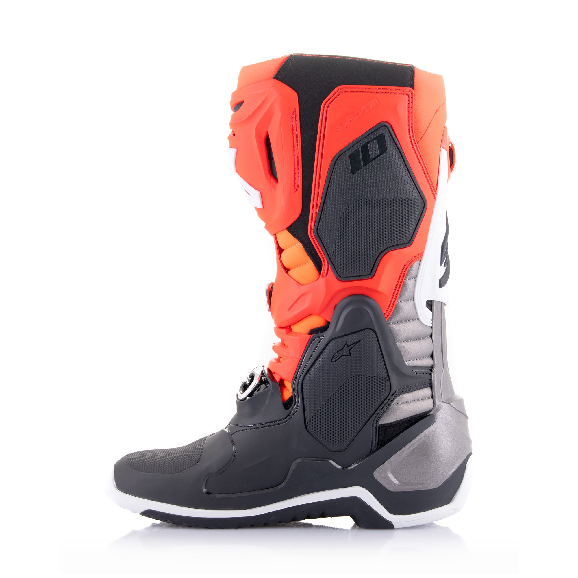 Alpinestars Tech 10 Motocross Boots - Black/Red/Fluorescent Orange/Fluorescent White