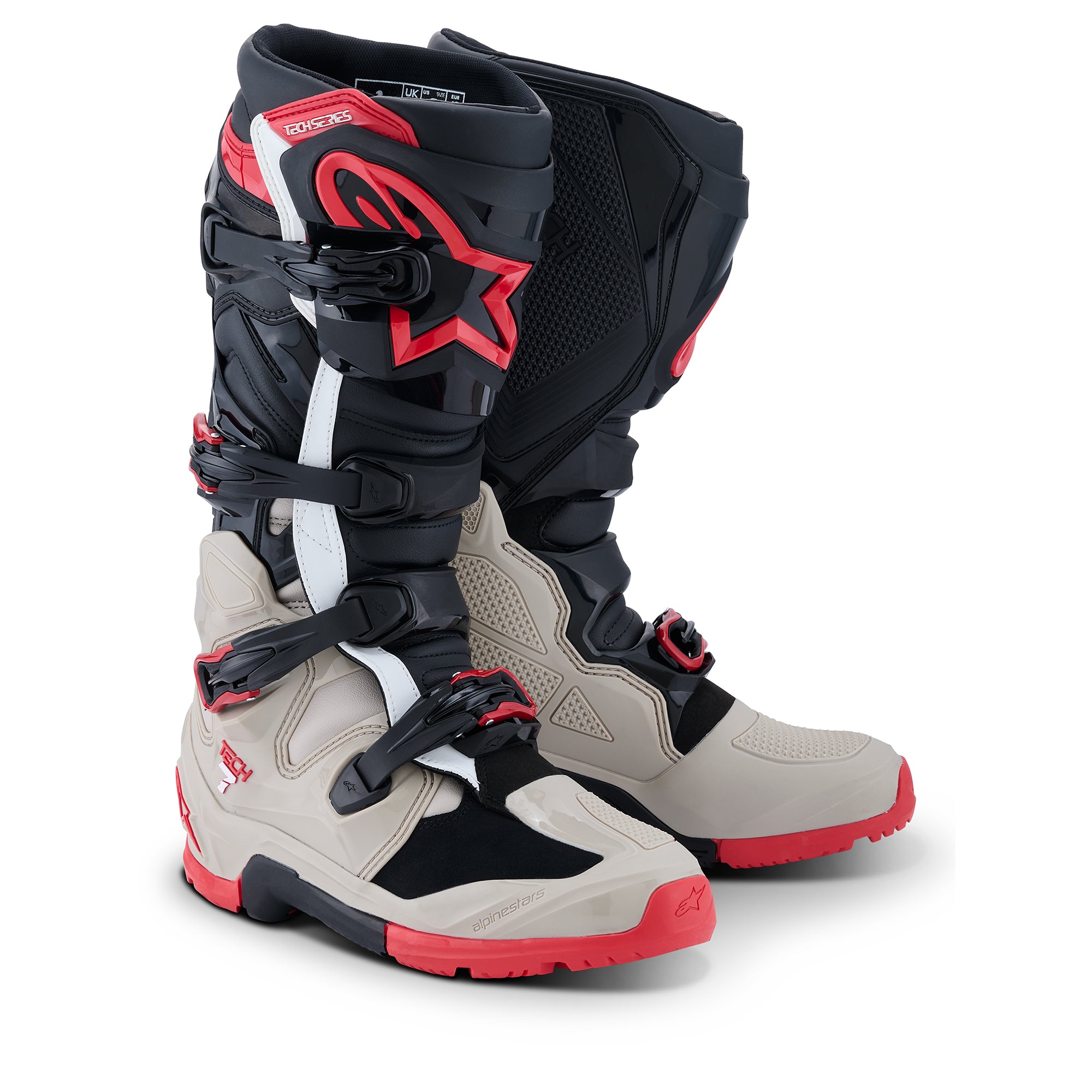 Alpinestars Tech 7 Enduro Boots - Black Light Gray Bright Red