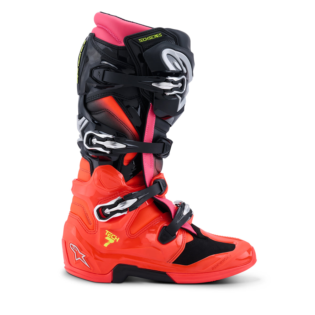 Alpinestars Tech 7 Boots - Black Red Fluo Pink Fluo - view 2