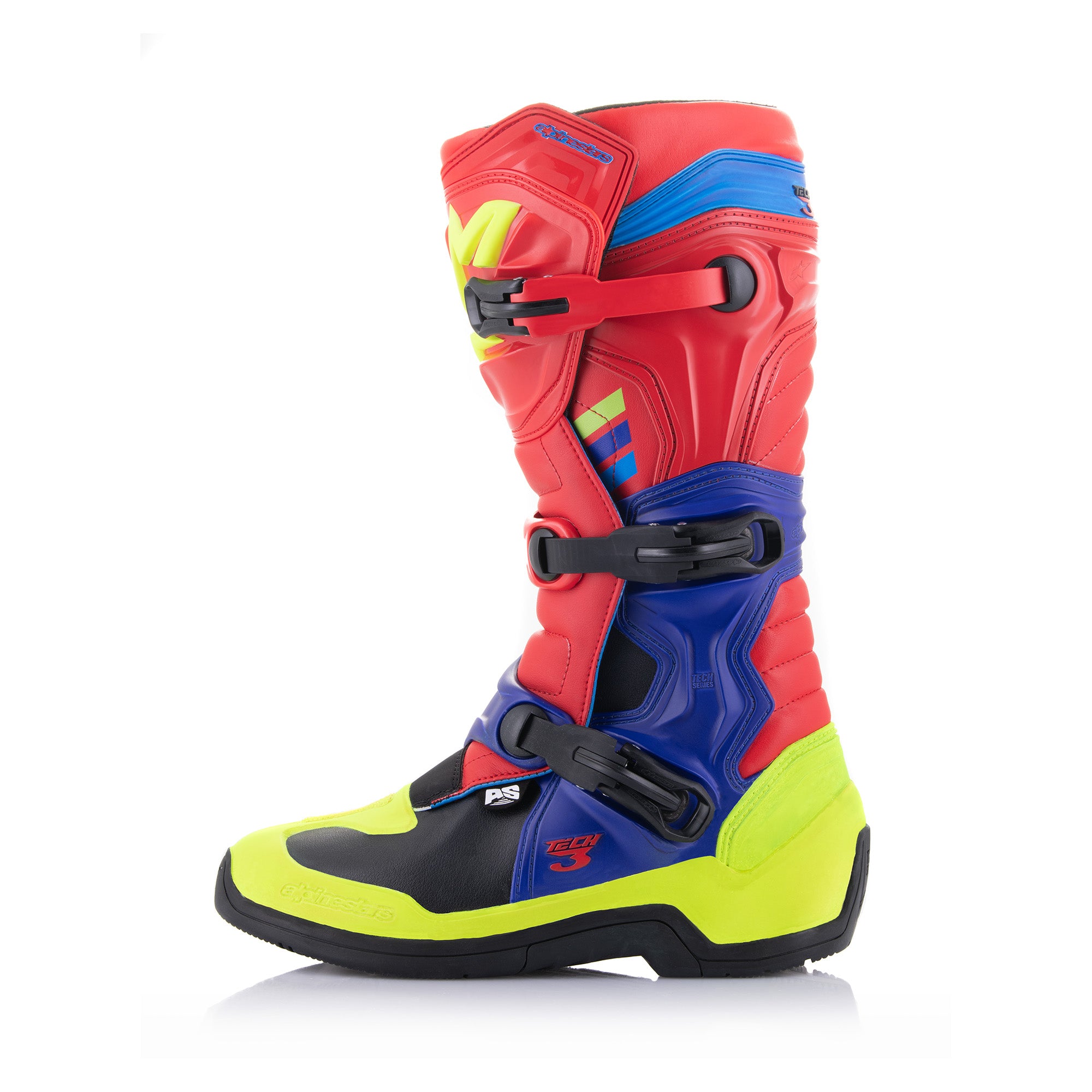 Alpinestars Tech 3 - Bright Red Dark Blue Yellow Fl Boots