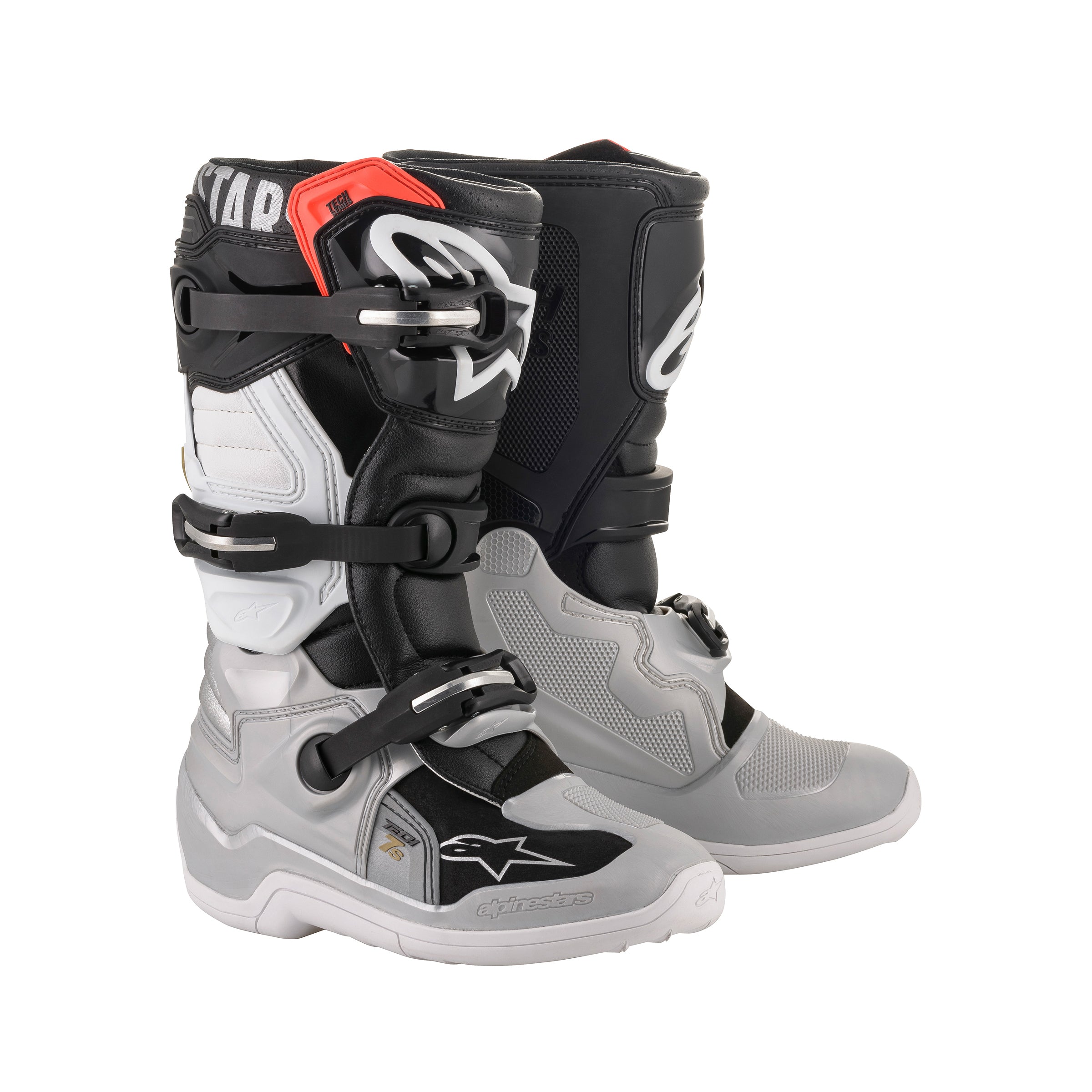 Alpinestars Tech 7S Youth - Black Silver White Gold Boots