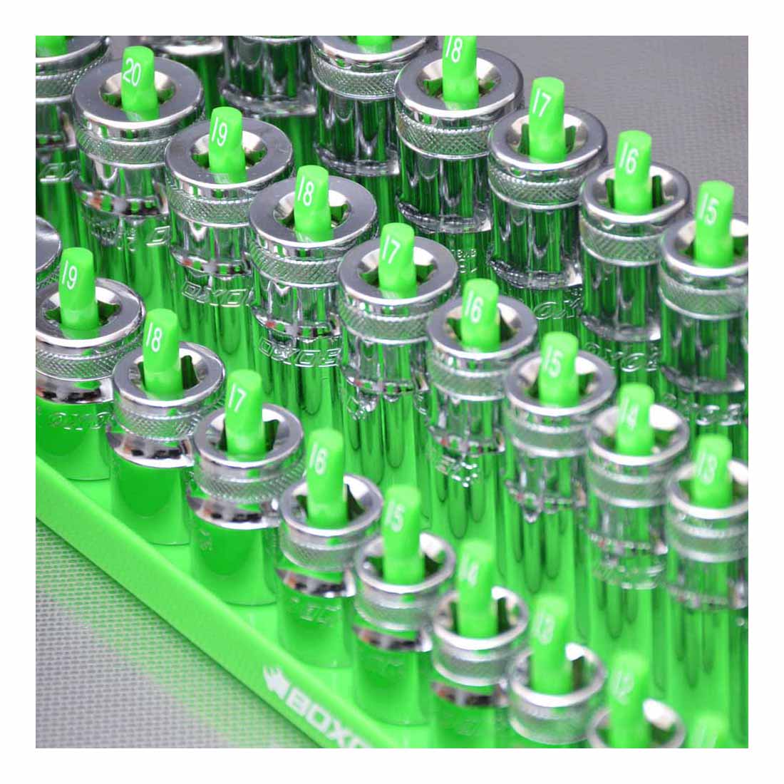 BOXO 45Pc 3/8" 3-Tier Vertical Socket Tray - Various Colours