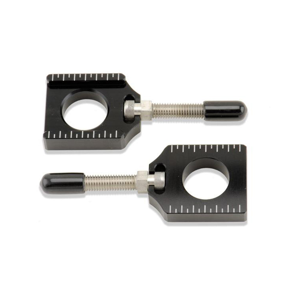 BOLT CHAIN ADJUSTER BLOCKS YAMAHA YZ125-250 99-24,  YZ250F/450F 02-08,  YZFX/WR250F 01-24, YZFX/WR450F 01-23  BLACK