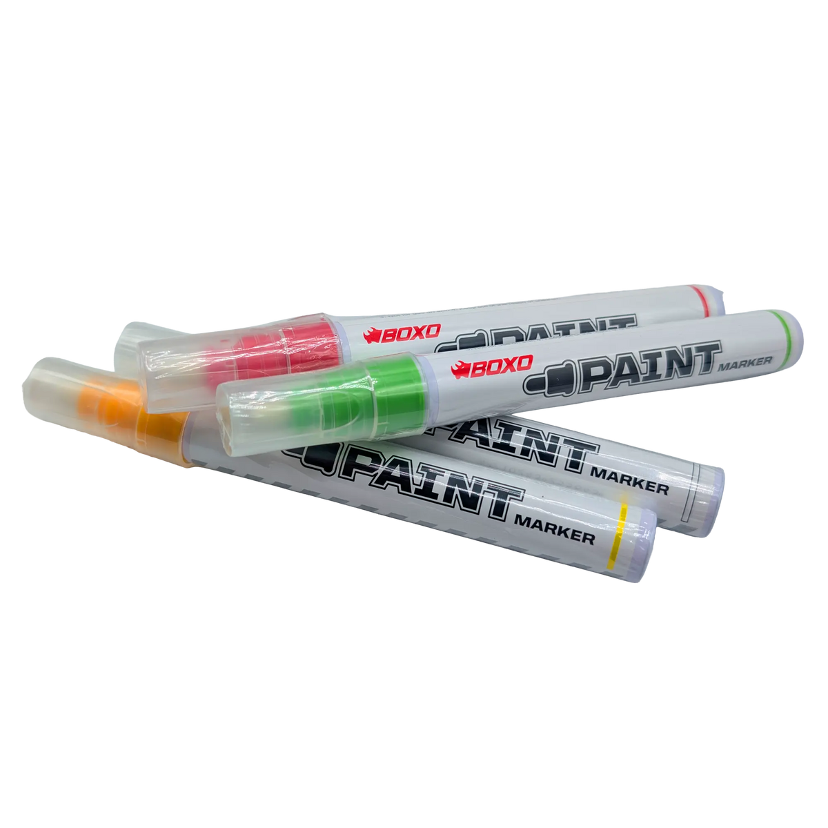 BOXO 12Pc Paint Markers (Red, Yellow, White & Green)