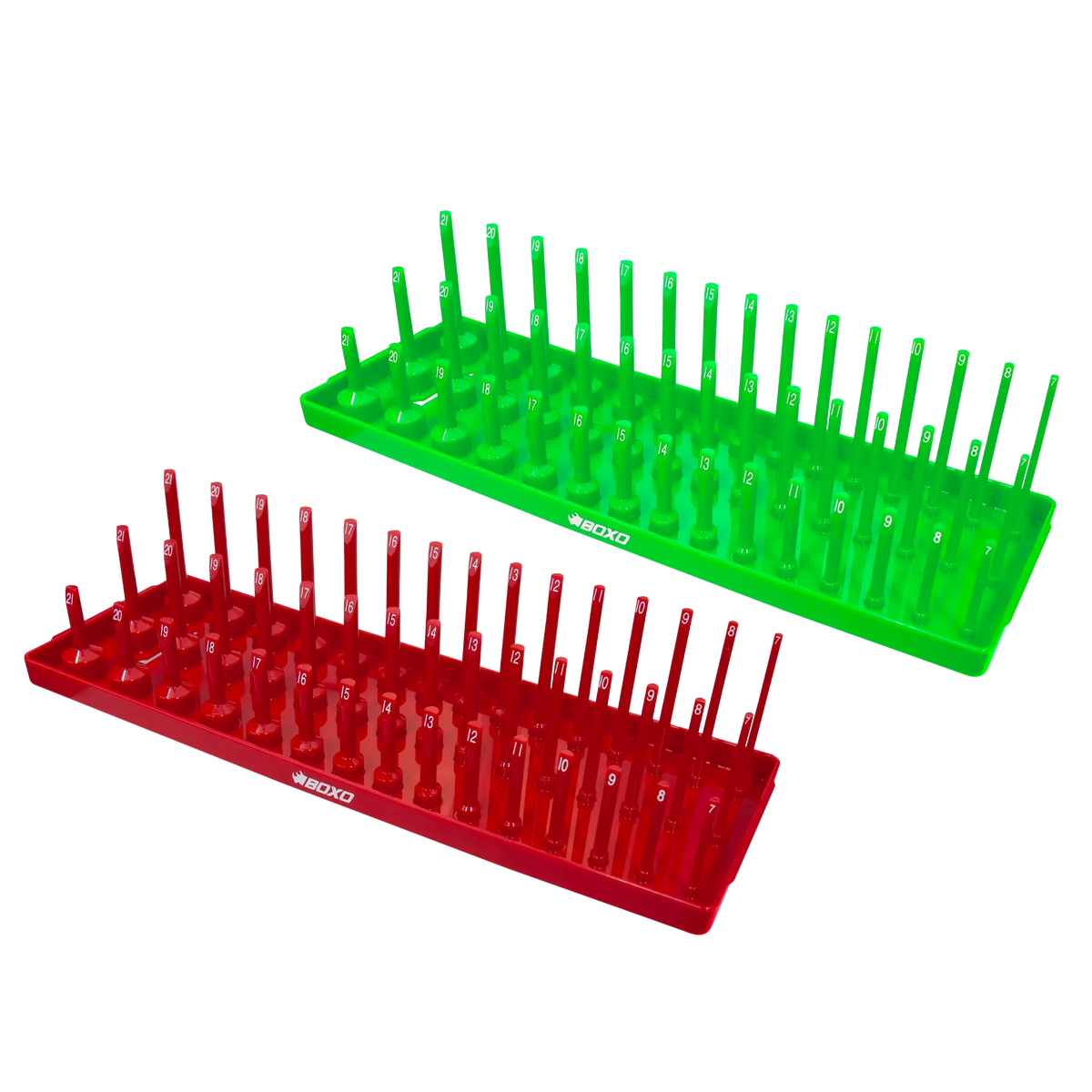 BOXO 45Pc 3/8" 3-Tier Vertical Socket Tray - Various Colours