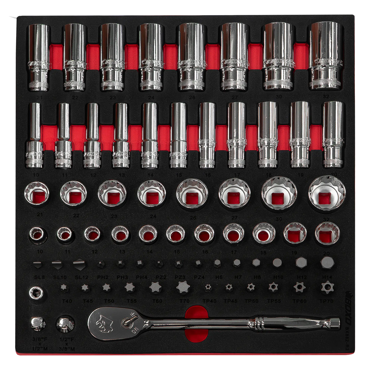 BOXO 69Pc 1/2" 12Pt Master Socket Set