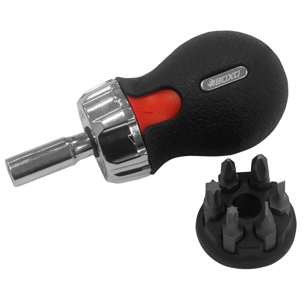 BOXO 6-in-1 Stubby Ratcheting Screwdriver