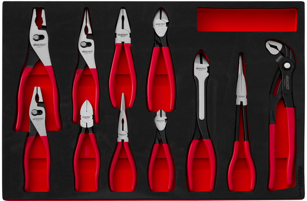 BOXO 41" 19 Drawer Toolbox Stack with FREE Master Spanner Set, Master Plier Set & Wall Clock