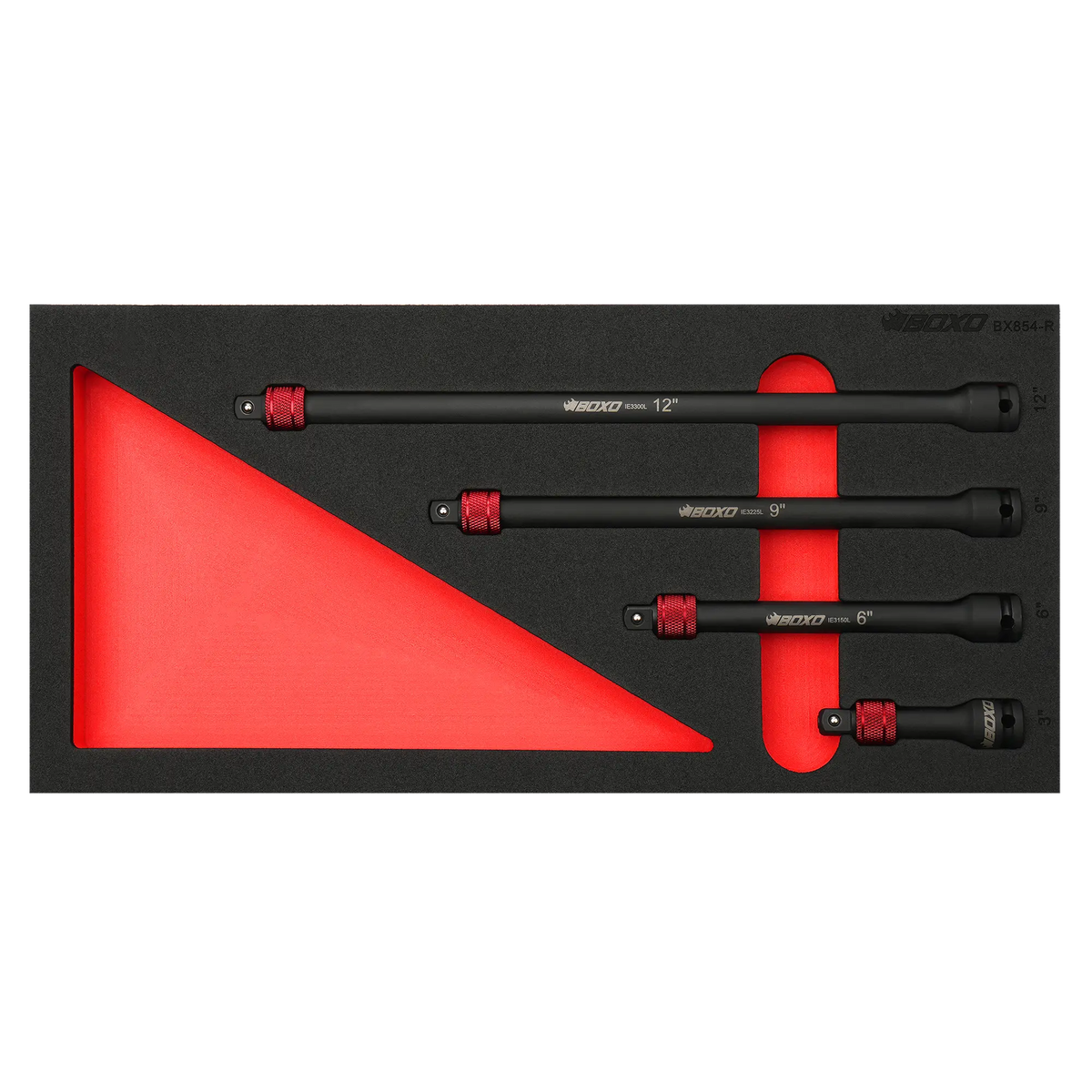 BOXO 4Pc 3/8" Impact Extension Set With Quick Release