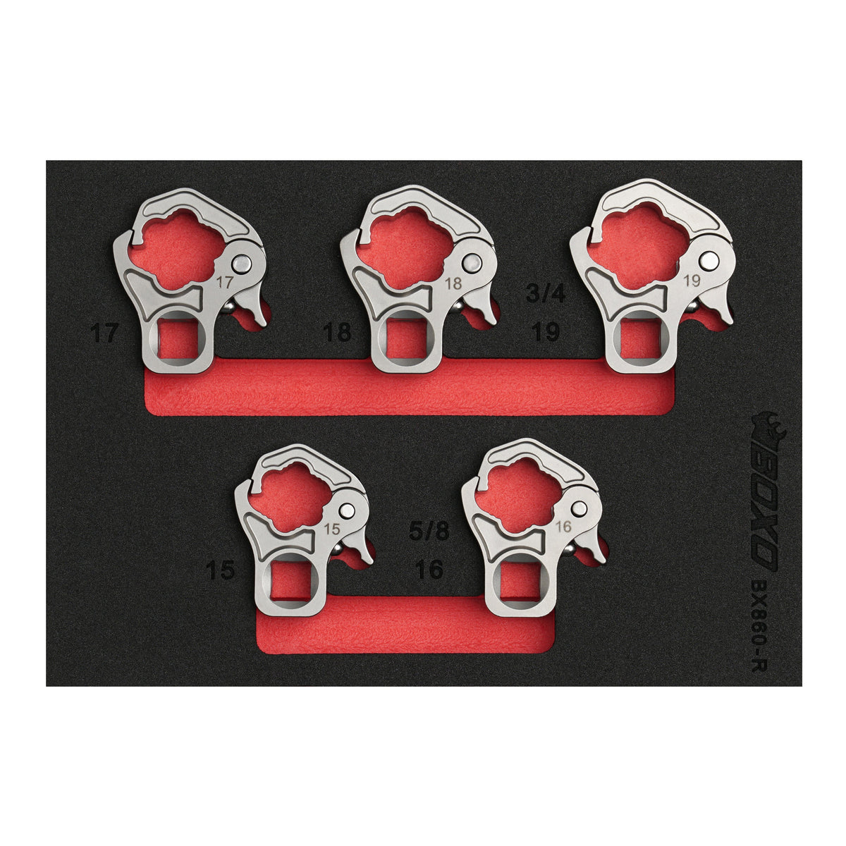 BOXO 5Pc 3/8" Ratcheting Flare Nut Set