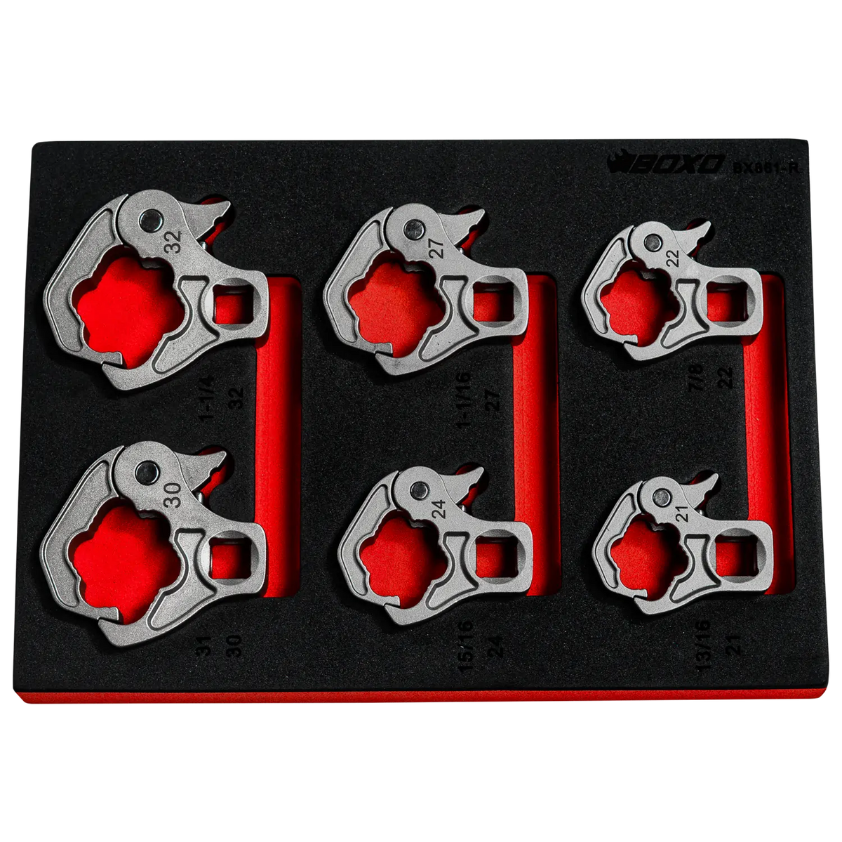 BOXO 6Pc 1/2" Ratcheting Flare Nut Set