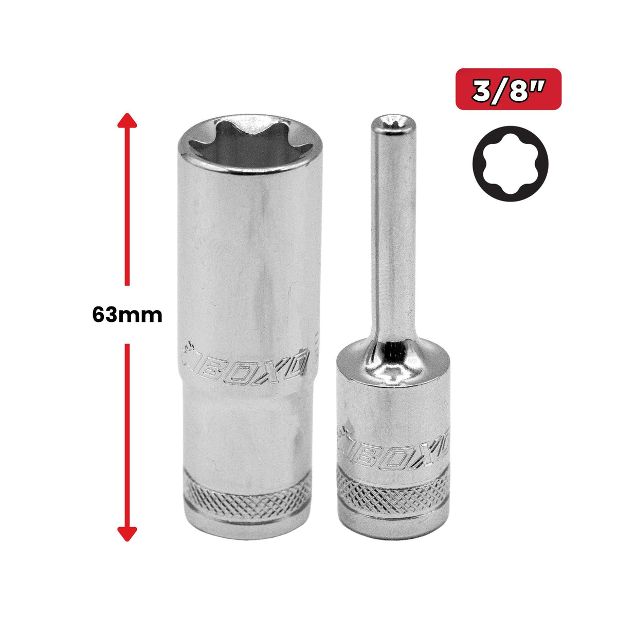 BOXO 12Pc 3/8" Deep E-Torx Socket Set