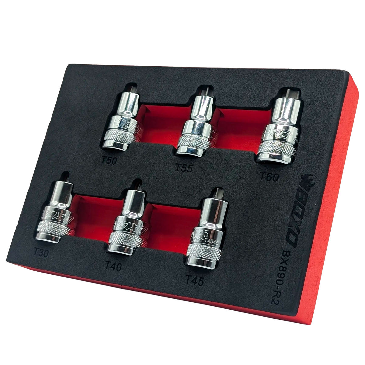 BOXO 6Pc 1/2" Torx Super Stubby Bit Socket Set