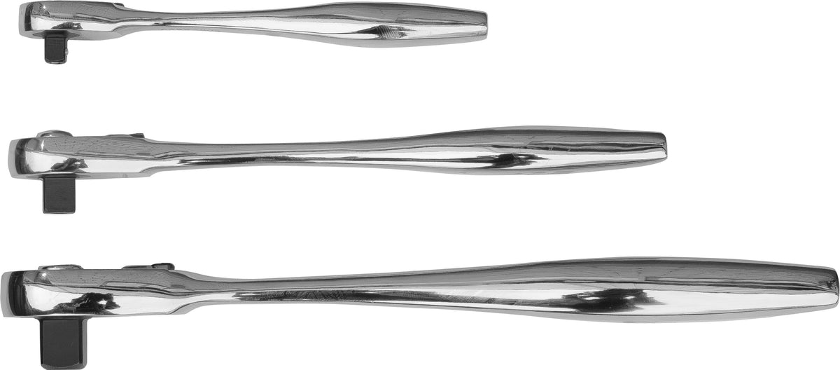 BOXO 3Pc Slim Head Ratchet Set Push Button Release