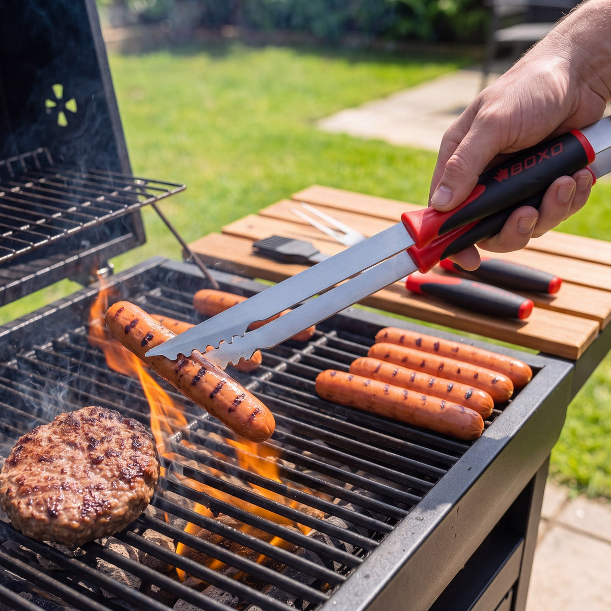 BOXO 4Pc Premium Stainless Steel BBQ Tool Set