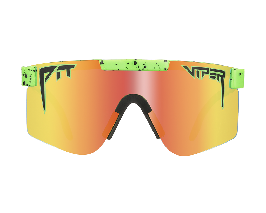 The Boomslang Polarized sunglasses with reflective lenses on white background