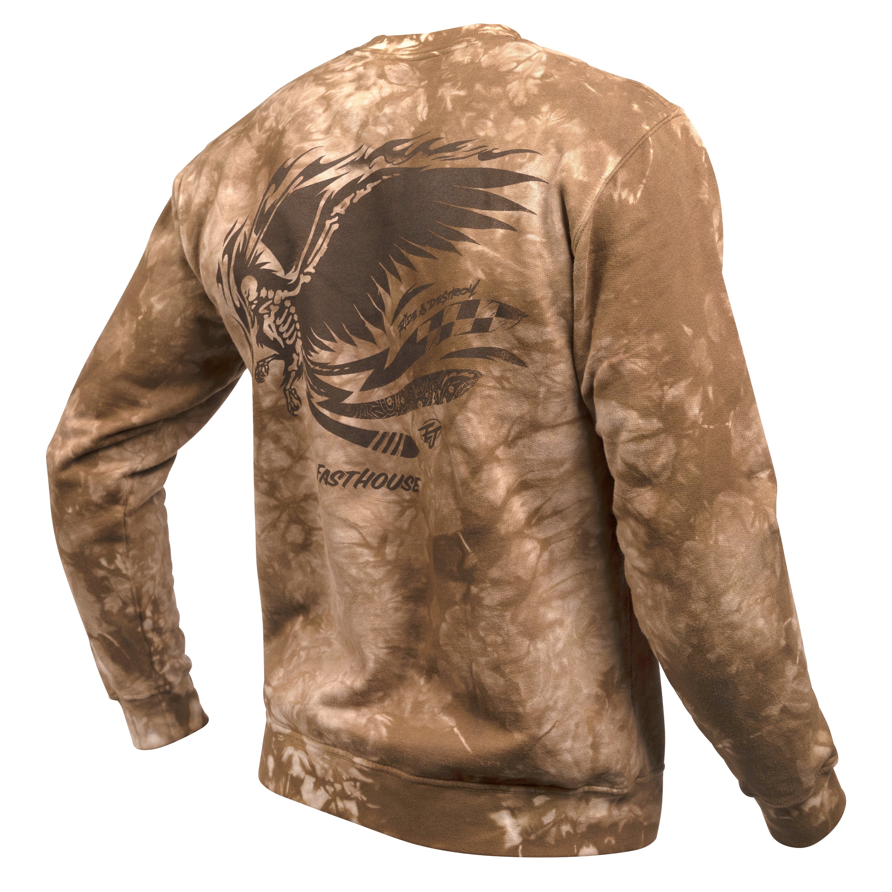 Emil Johansson Live And Enjoy Crew Neck Pullover - Tie Dye Brown/White