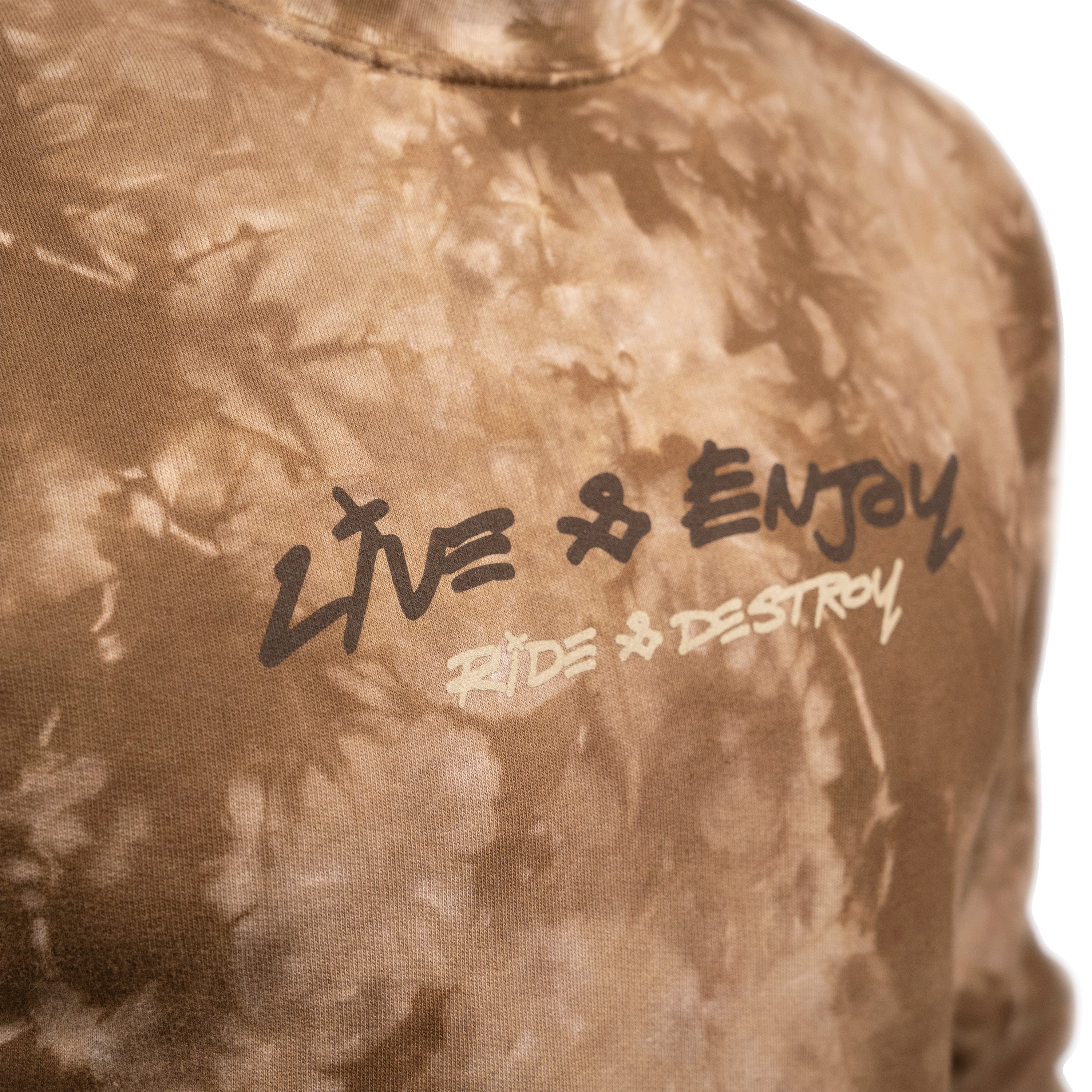 Emil Johansson Live And Enjoy Crew Neck Pullover - Tie Dye Brown/White