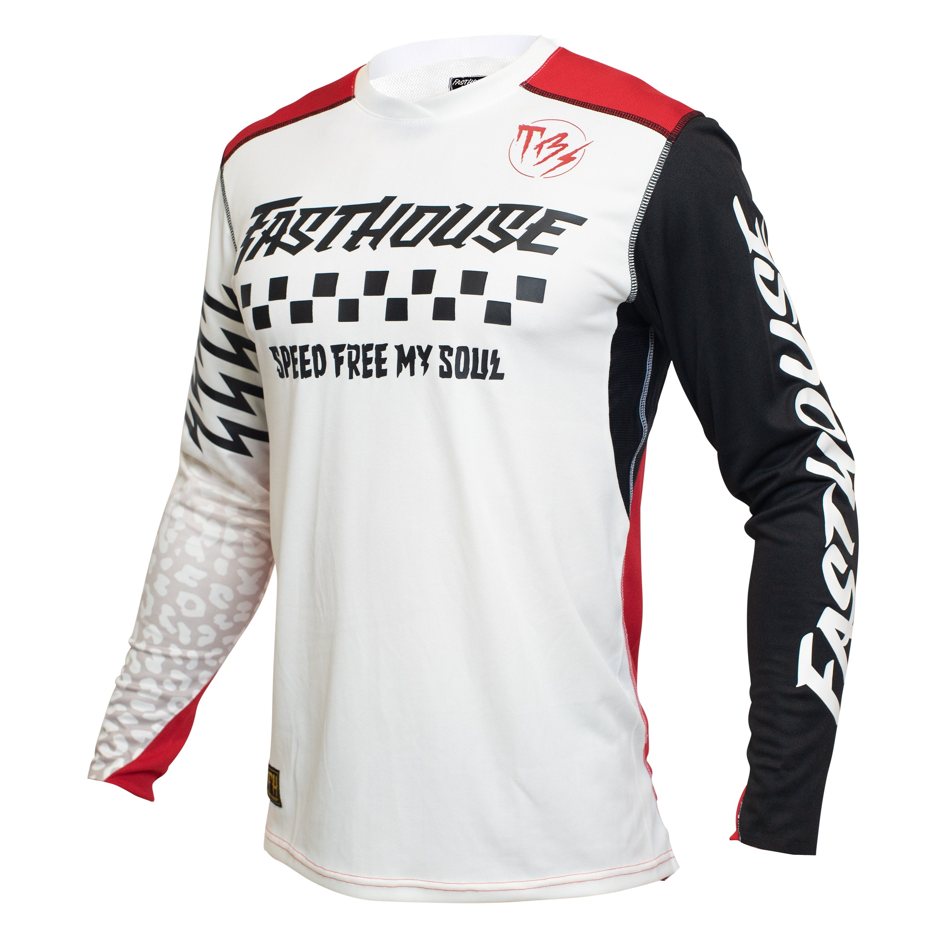 Youth Raven Bereman Long Sleeve Jersey - Cream/Red