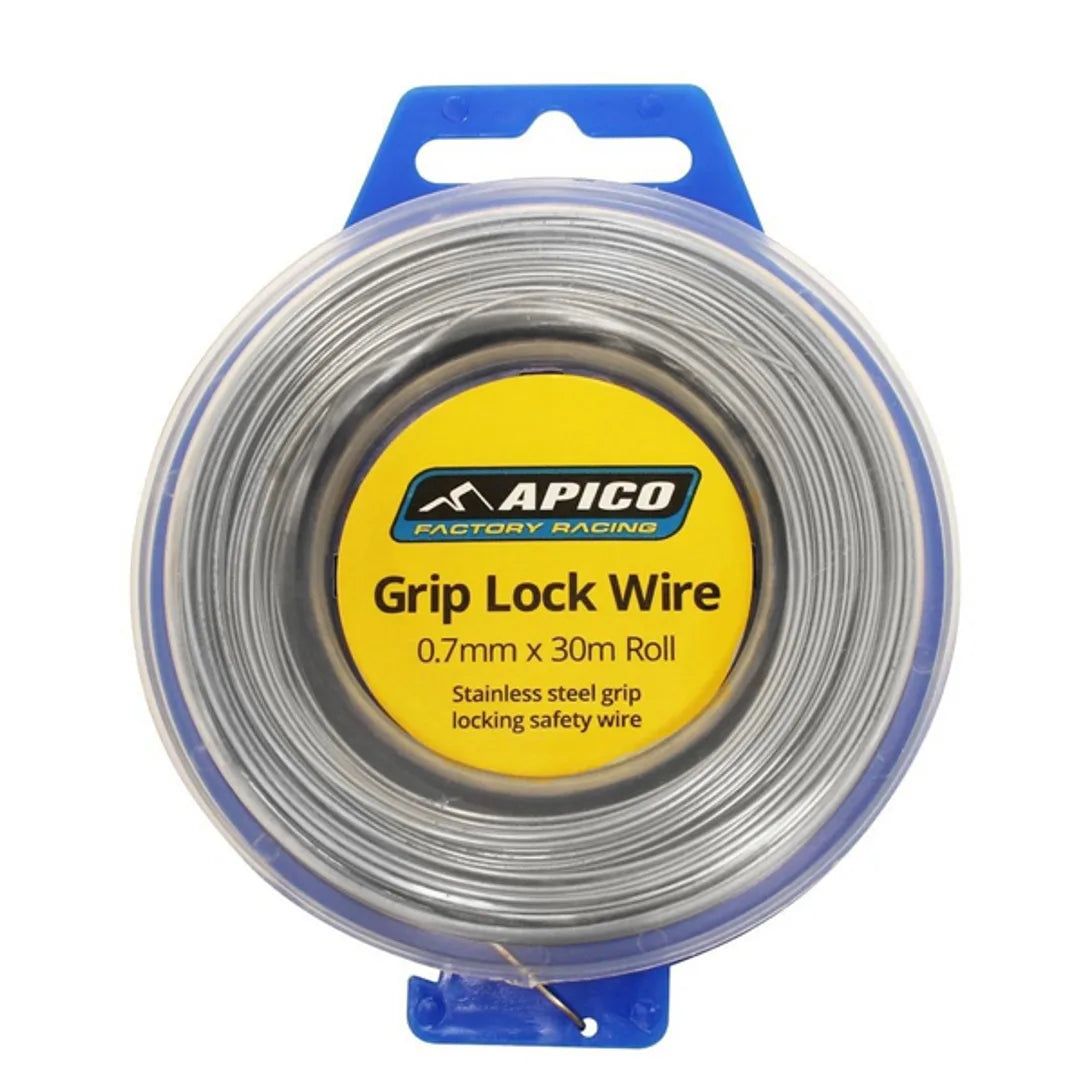 Grip Lock Wire 0.7mm x 30m on white background, showing thickness and length details