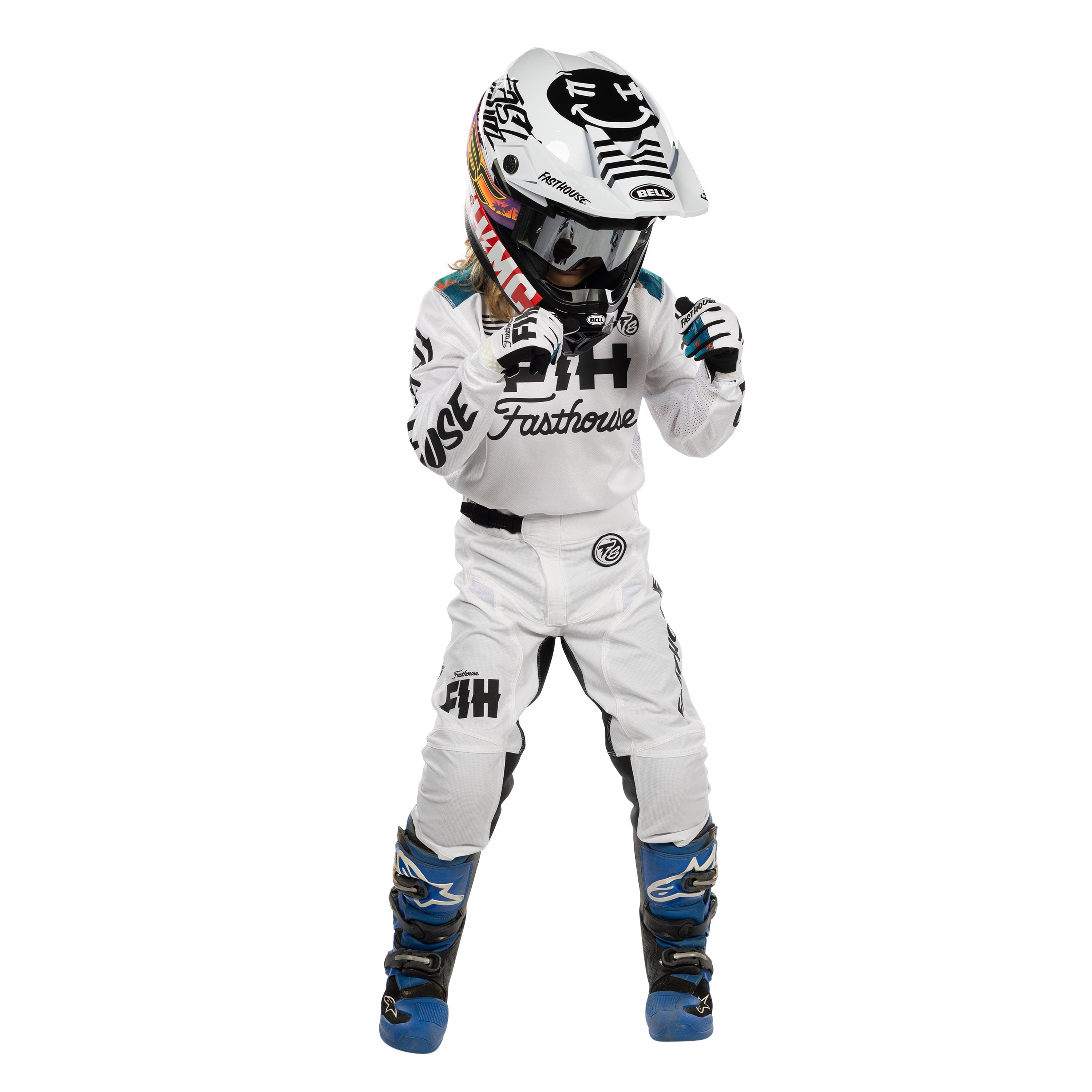 TB Island Hopper Grindhouse Youth Jersey - White - Fasthouse