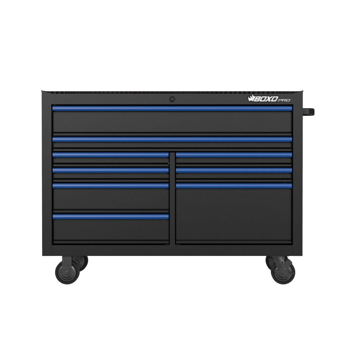 BOXO PRO 53" Gloss Finish 9 Drawer Roll Cabinet - Various Trim Options Available
