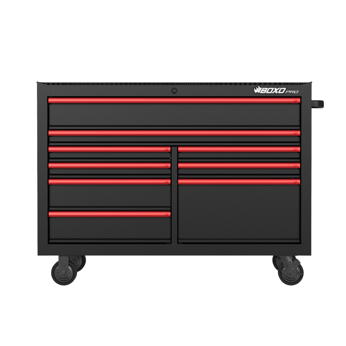BOXO PRO 53" Gloss Finish 9 Drawer Roll Cabinet - Various Trim Options Available
